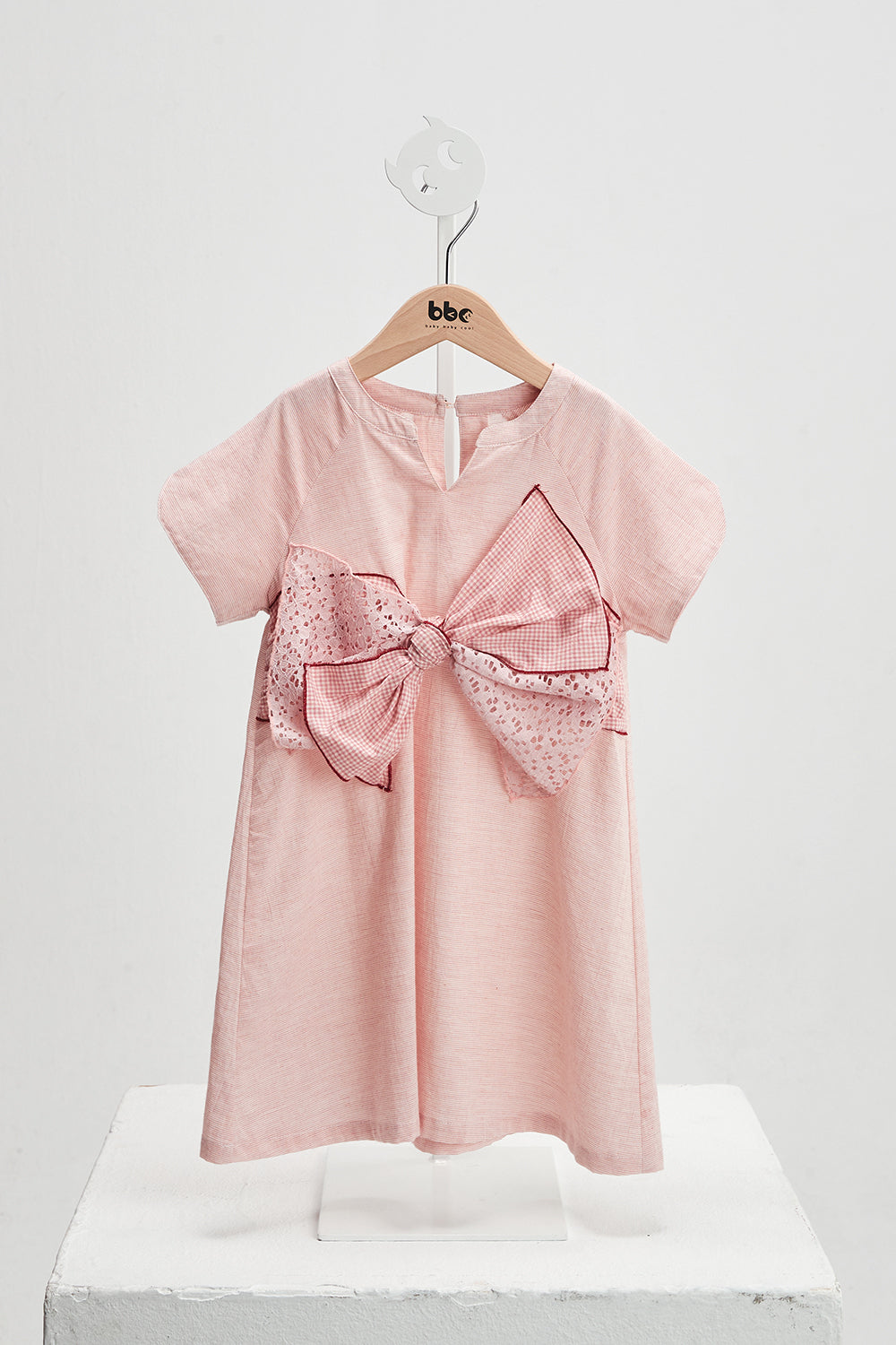 draped cut bow shirt dress