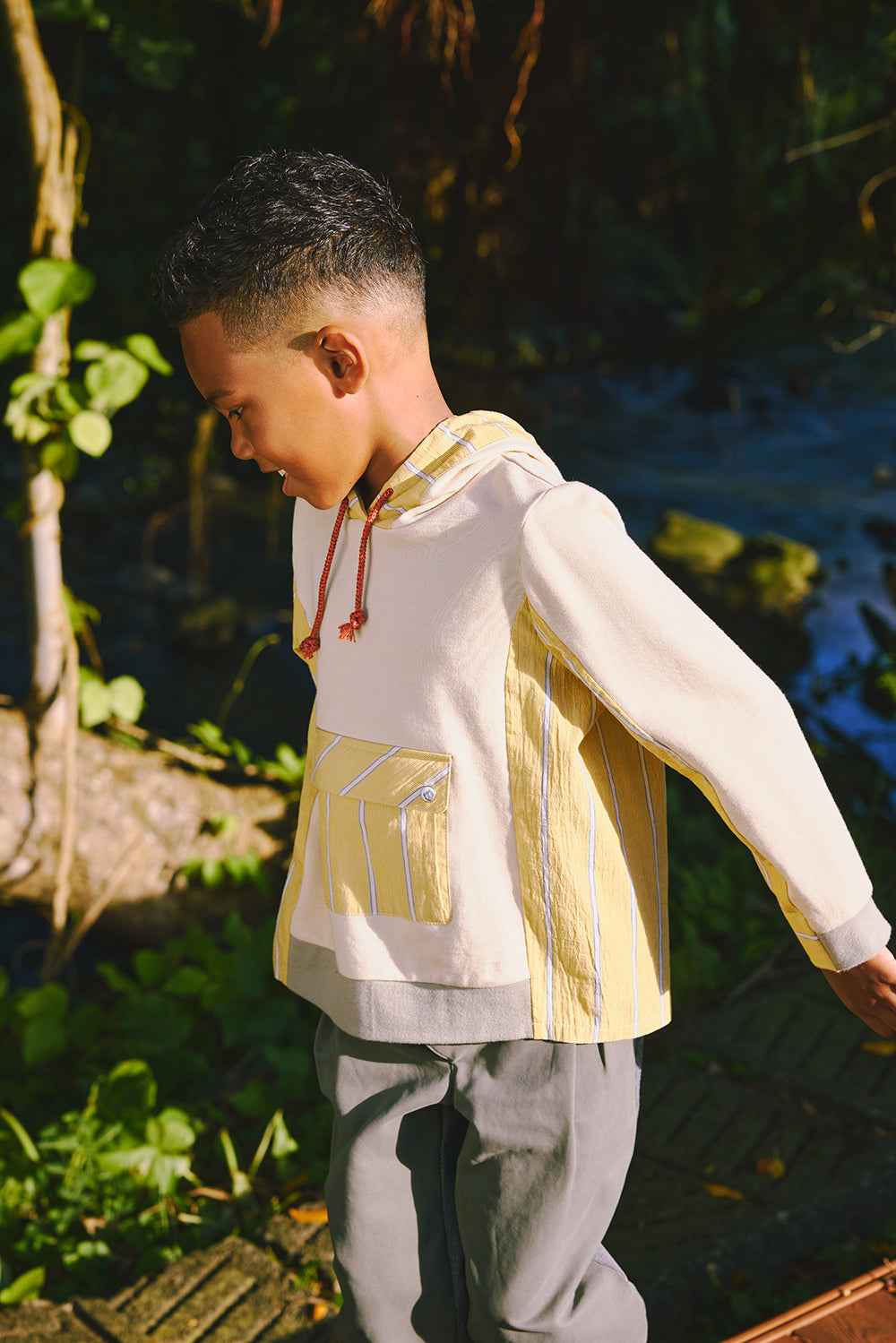 【預購】Main | 男童 Sprout拼接連帽上衣 | 長袖運動風 連帽設計 口袋設計 | 100%有機棉