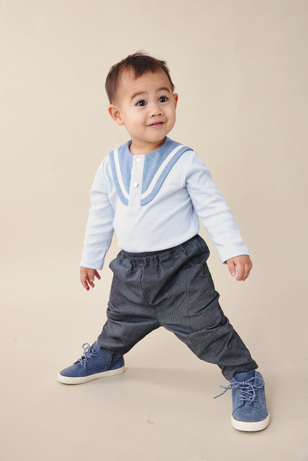 【預購】Main | 幼兒 Peekaboo刺繡繭型褲 | 小精靈 Logo 刺繡 繭型輪廓 | 100%有機棉