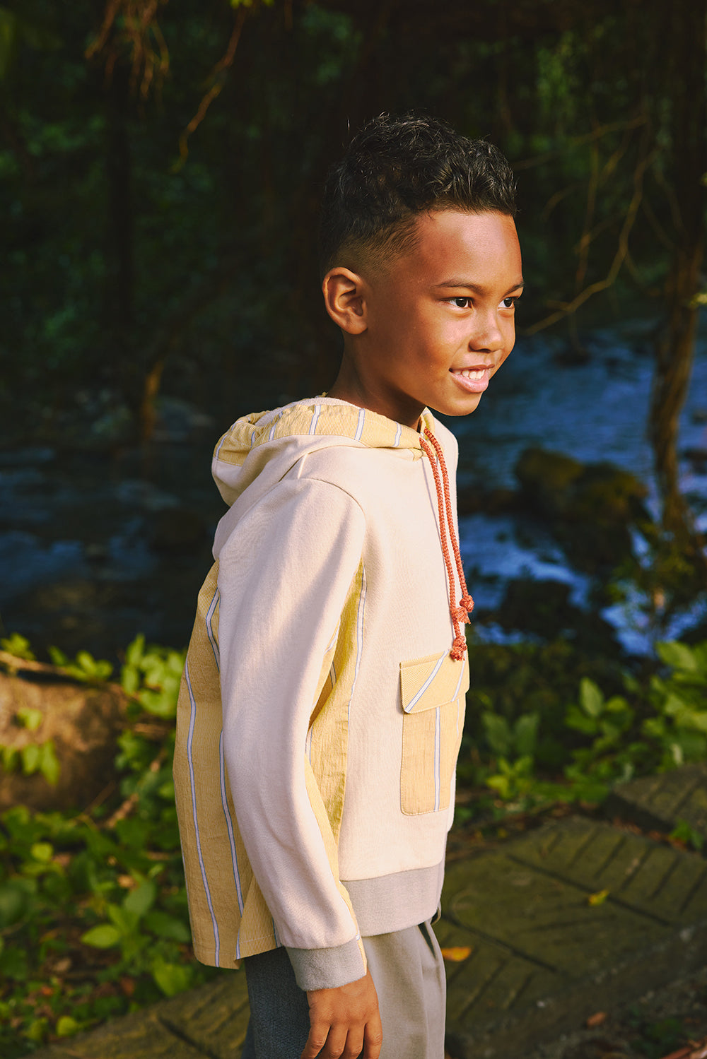 【預購】Main | 男童 Sprout拼接連帽上衣 | 長袖運動風 連帽設計 口袋設計 | 100%有機棉