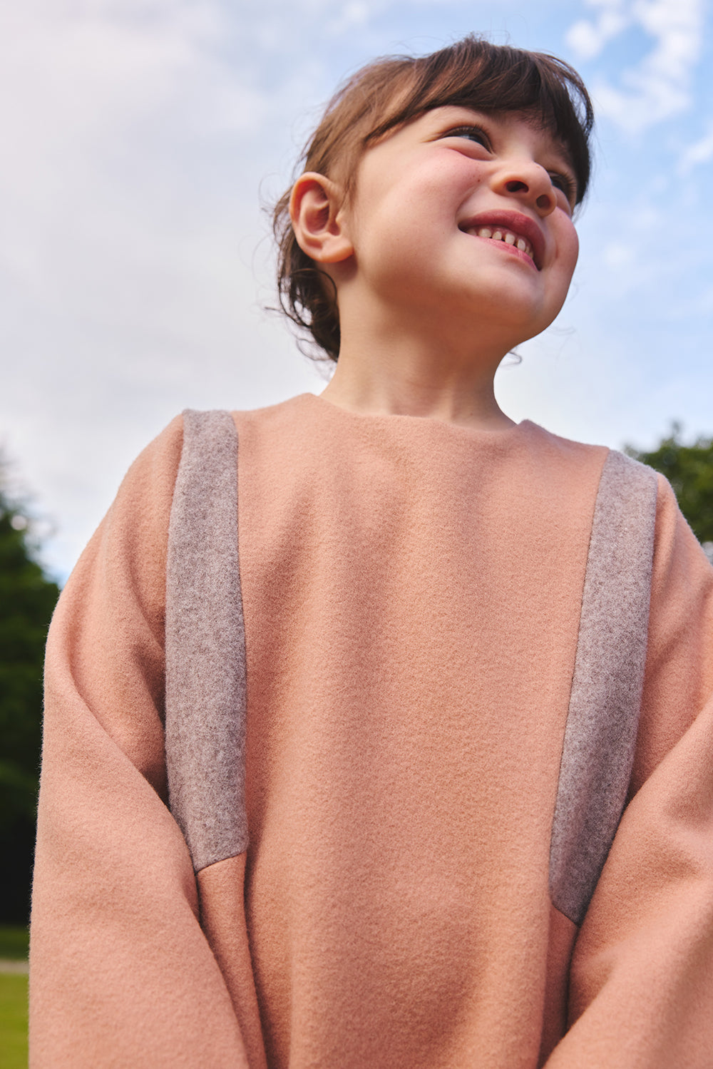 【預購】Luxury | 女童 星星拼接洋裝 | 長袖毛呢拼接 幾何 立體剪裁