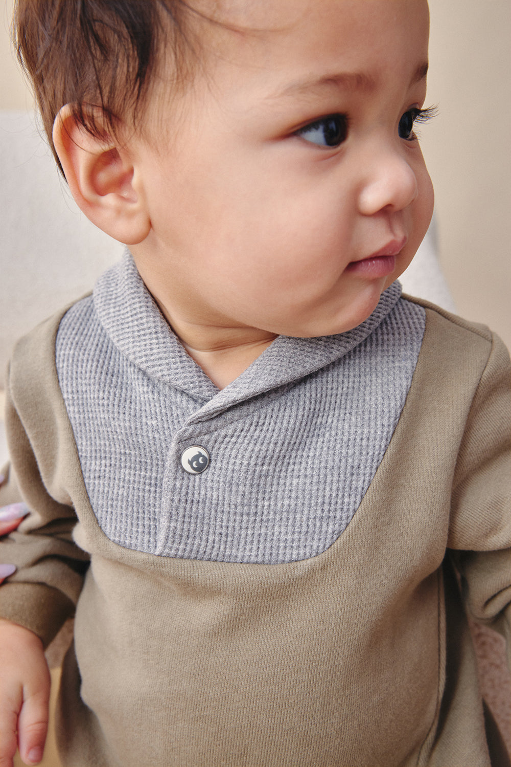 Luxury | 幼兒 Louis Sprout拼接上衣 | 長袖拼接 絲瓜領 運動風