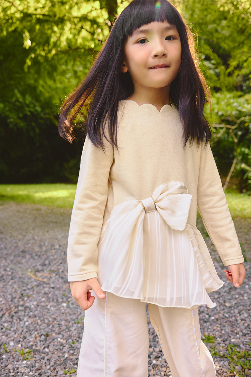 Main | 女童 Ribbon Bloom拼接上衣 | 長袖拼接 荷葉 蝴蝶結 | 100%有機棉