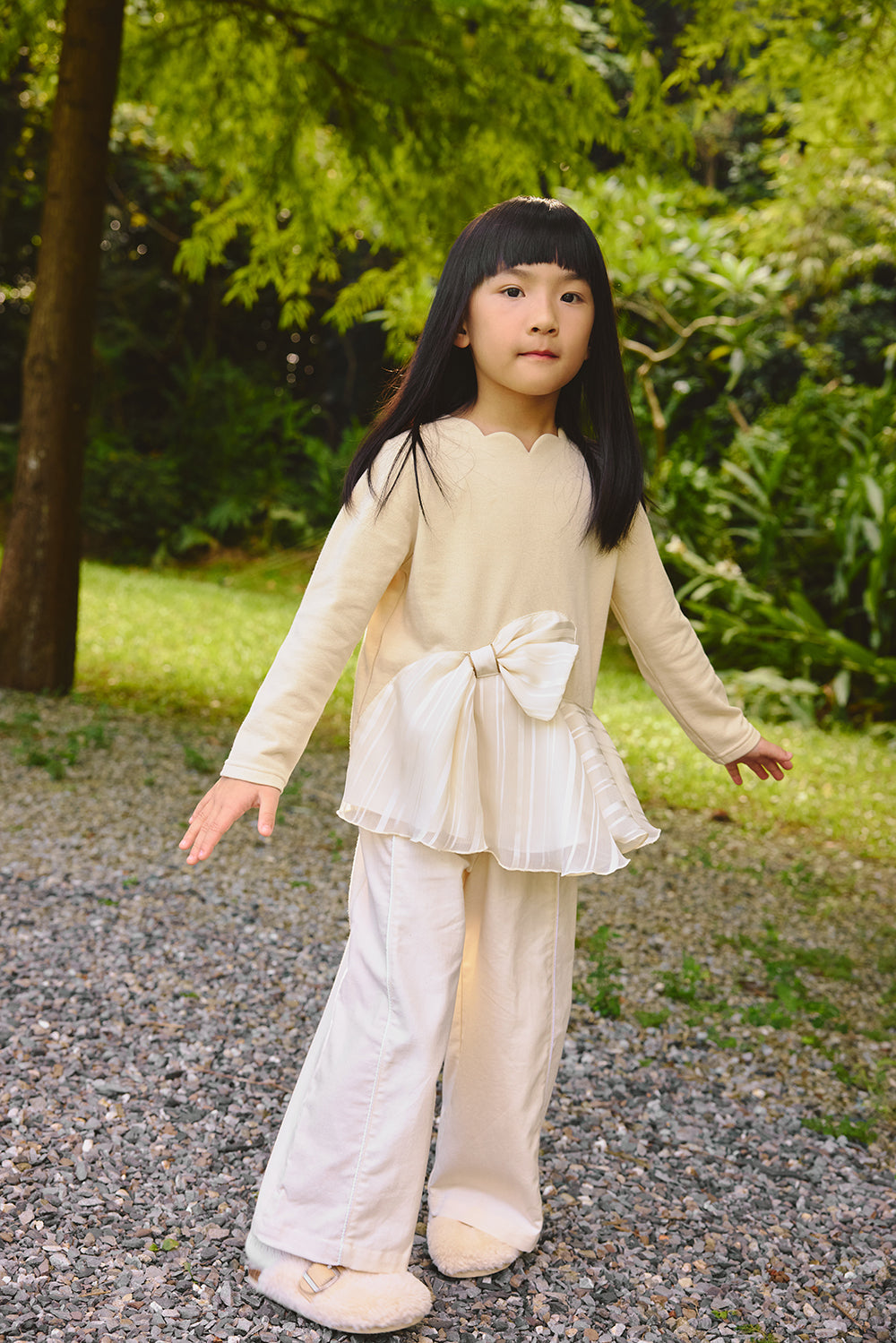 Main | 女童 Ribbon Bloom拼接上衣 | 長袖拼接 荷葉 蝴蝶結 | 100%有機棉