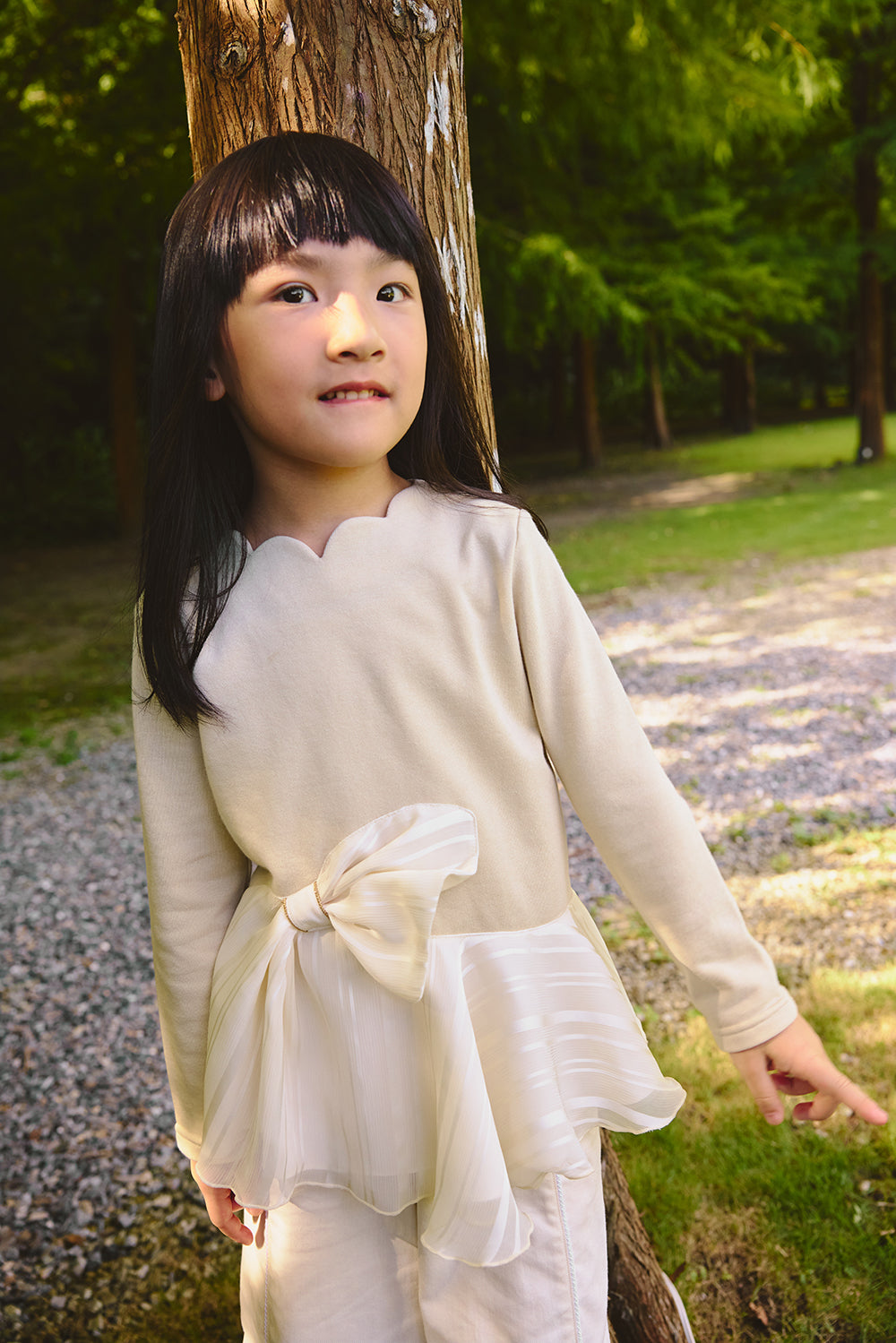 Main | 女童 Ribbon Bloom拼接上衣 | 長袖拼接 荷葉 蝴蝶結 | 100%有機棉