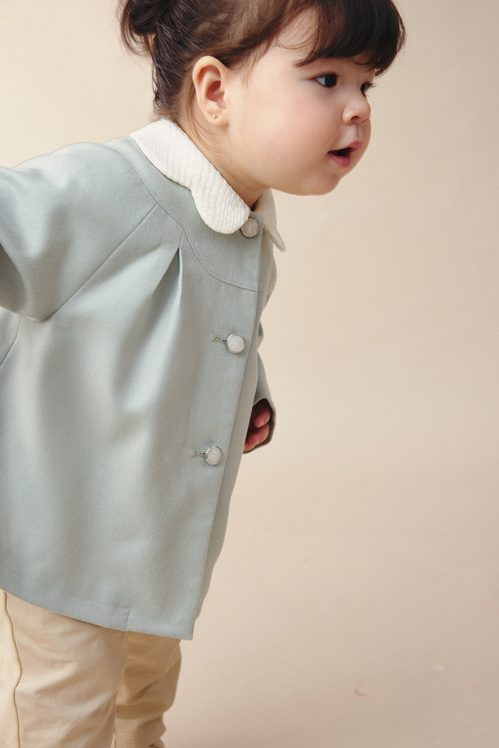 Luxury | 幼兒 Colette羊毛外套 | 長袖蝴蝶結 蝴蝶領 格紋