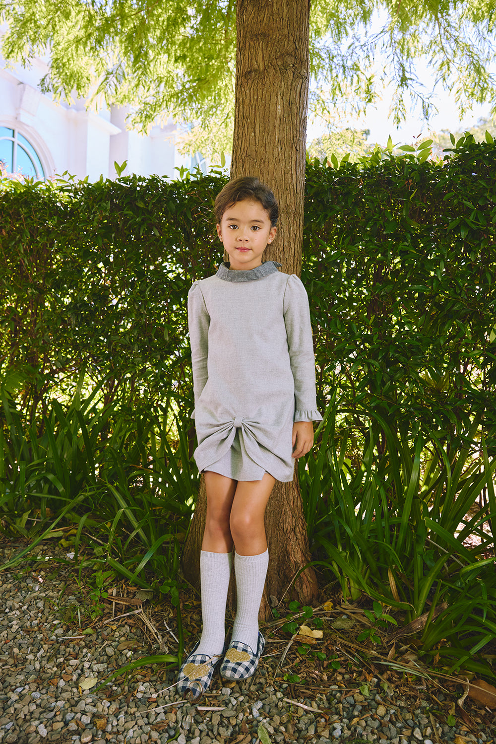 【預購】Main | 女童 Bubble Bloom赫本洋裝 | 長袖拼接 蝴蝶結 小翻領 | 100%有機棉