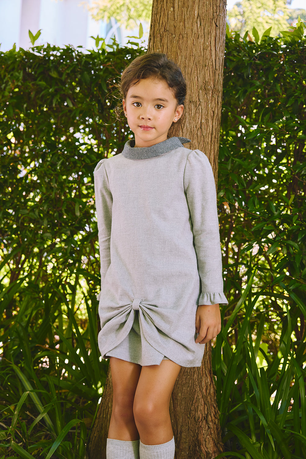 【預購】Main | 女童 Bubble Bloom赫本洋裝 | 長袖拼接 蝴蝶結 小翻領 | 100%有機棉