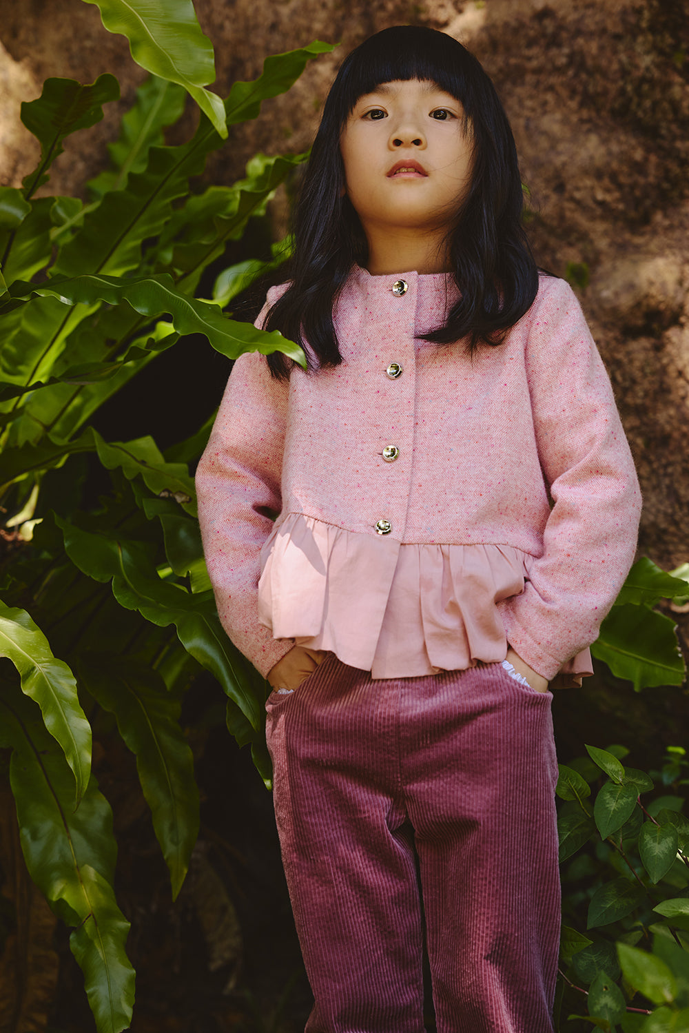 【預購】Luxury | 女童 Wiggle燈芯絨長褲 | 蝴蝶結 荷葉 活摺