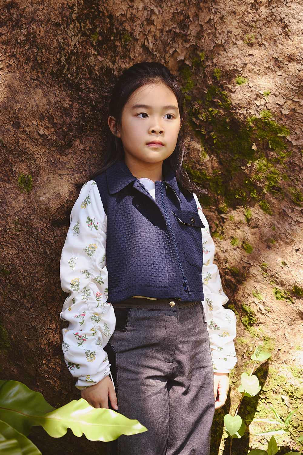 【訂製款】Luxury | 女童 時尚抽繩短版小外套 | 長袖拼接 抽皺 袖型設計