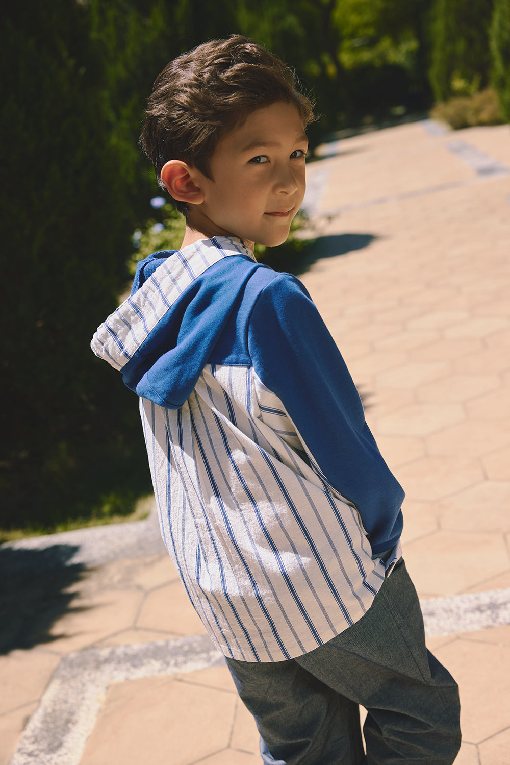 【預購】Main | 男童 Sprout拼接連帽上衣 | 長袖運動風 連帽設計 口袋設計 | 100%有機棉