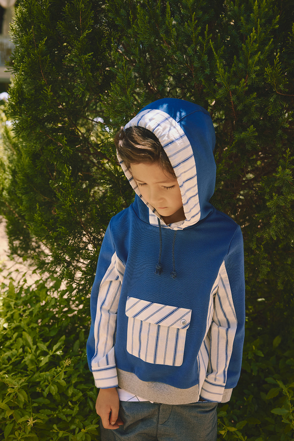 【預購】Main | 男童 Sprout拼接連帽上衣 | 長袖運動風 連帽設計 口袋設計 | 100%有機棉