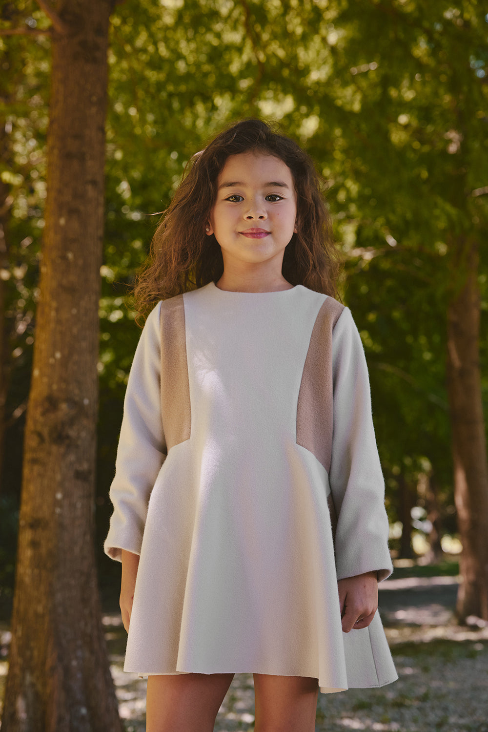 【預購】Luxury | 女童 星星拼接洋裝 | 長袖毛呢拼接 幾何 立體剪裁