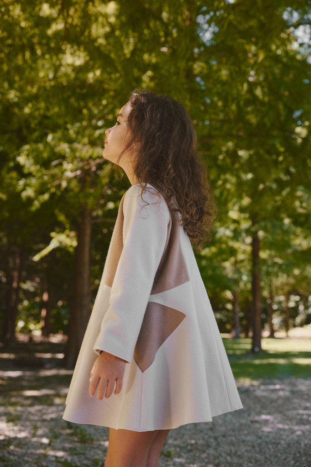 【預購】Luxury | 女童 星星拼接洋裝 | 長袖毛呢拼接 幾何 立體剪裁