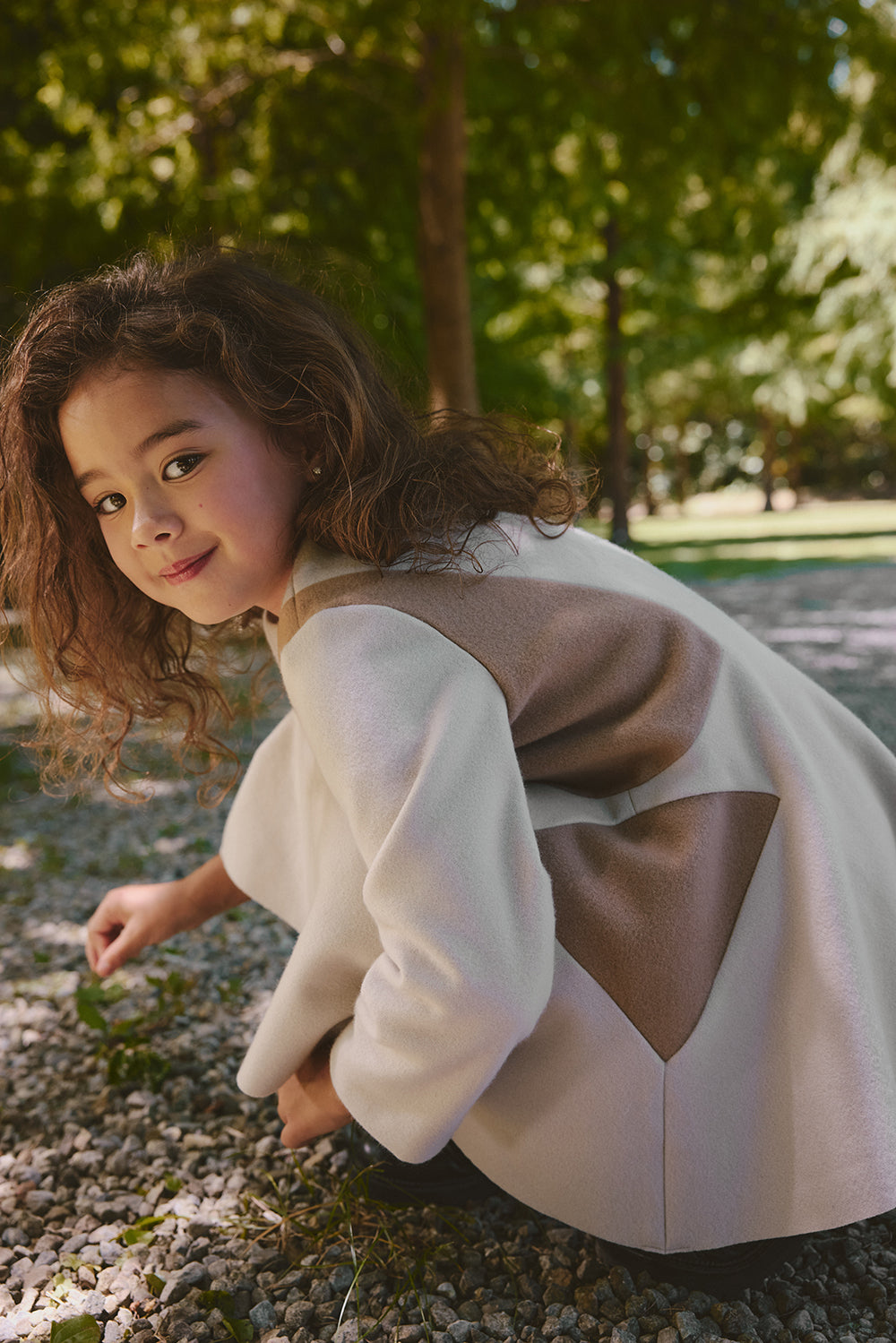 【預購】Luxury | 女童 星星拼接洋裝 | 長袖毛呢拼接 幾何 立體剪裁