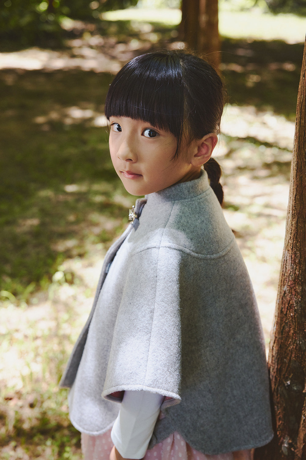 【訂製款】Luxury | 女童 Jolie毛呢斗篷 | 袖型設計 鈕扣 小立領