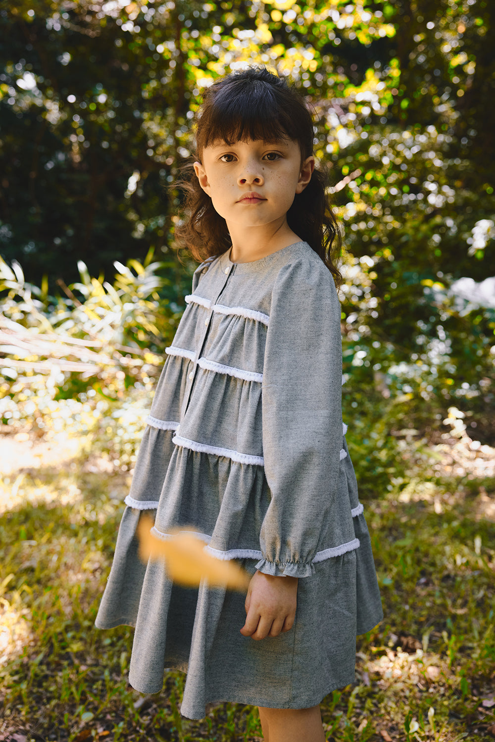 【預購】Main | 女童 Tiny Twirl蛋糕洋裝 | 長袖荷葉 織帶 蛋糕裙 | 100%有機棉