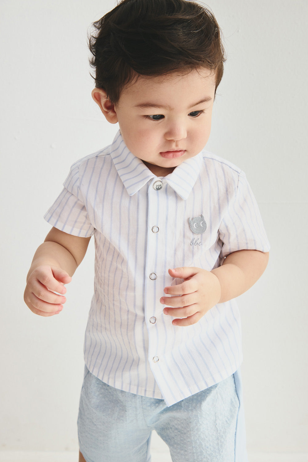 【預購】Main | 幼兒 Prep Stripe 小精靈 Logo條紋襯衫 | 100% 有機棉