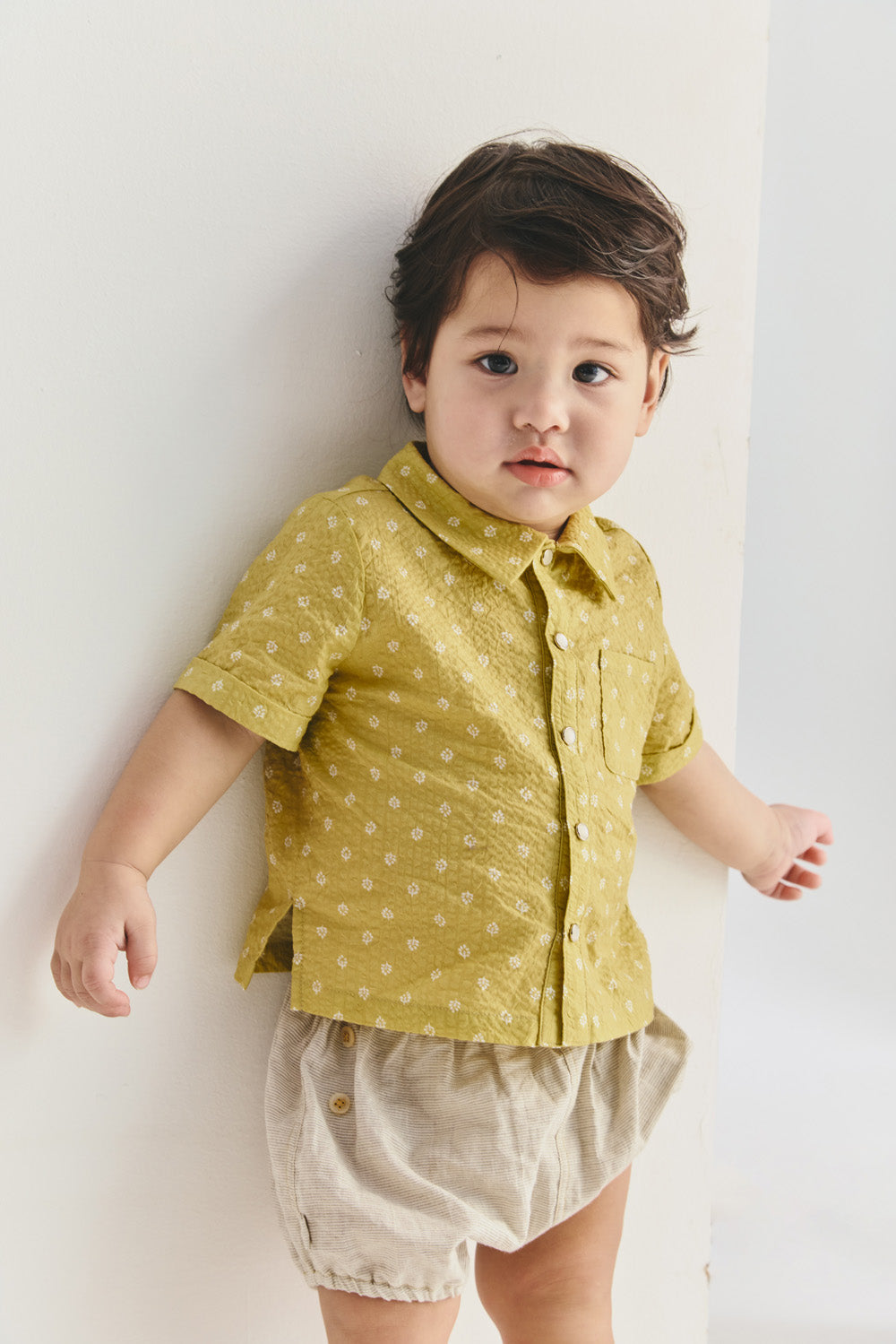 【預購】Luxury | 幼兒 Soft Motif 立體肌理 西裝領口袋襯衫
