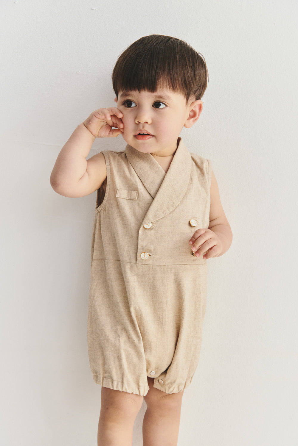 Main | Toddler Formal Wear Series - Bunny Jumpsuit with Loofah Collar | Formal Occasions | 100% Organic Cotton