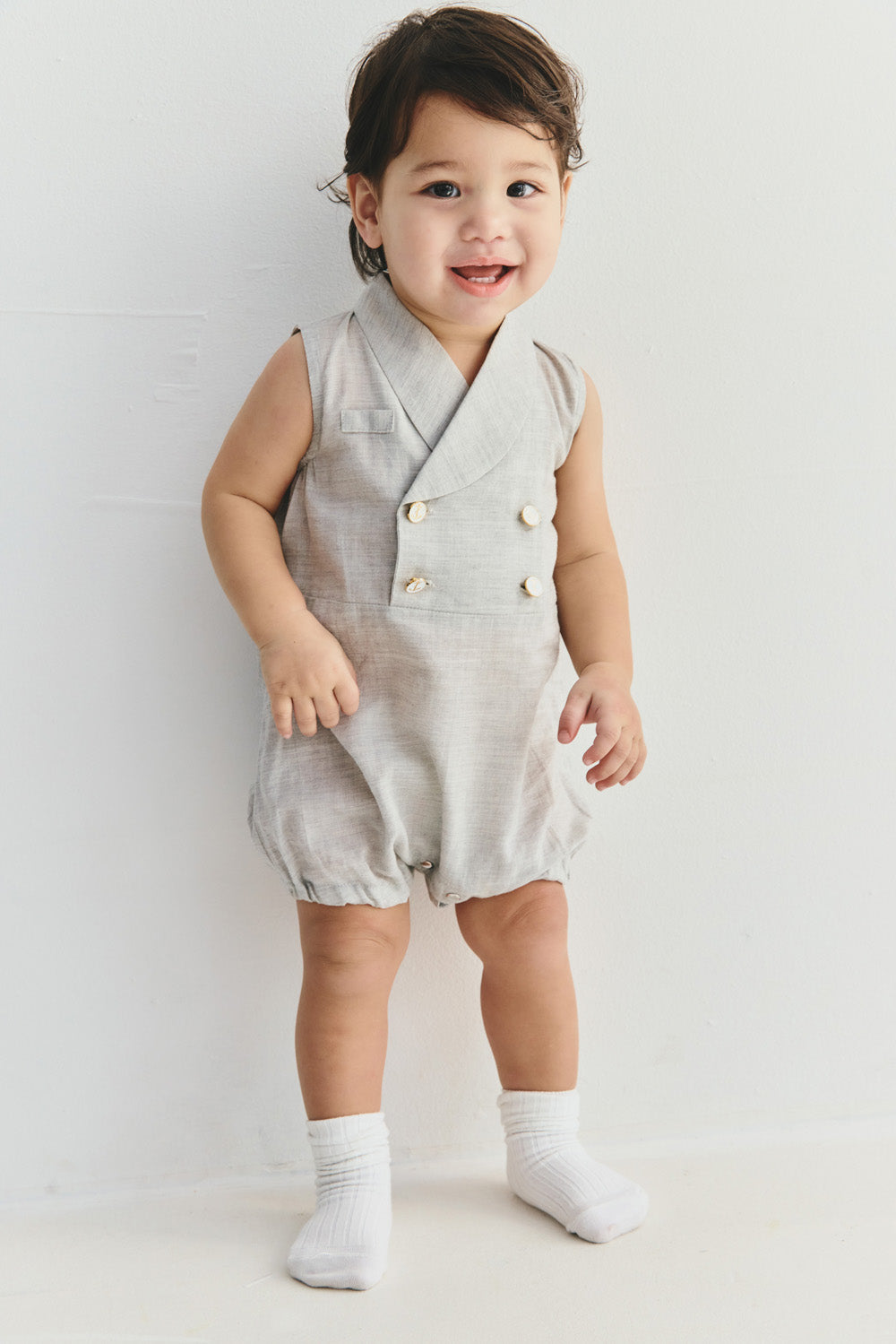 Main | Toddler Formal Wear Series - Bunny Jumpsuit with Loofah Collar | Formal Occasions | 100% Organic Cotton