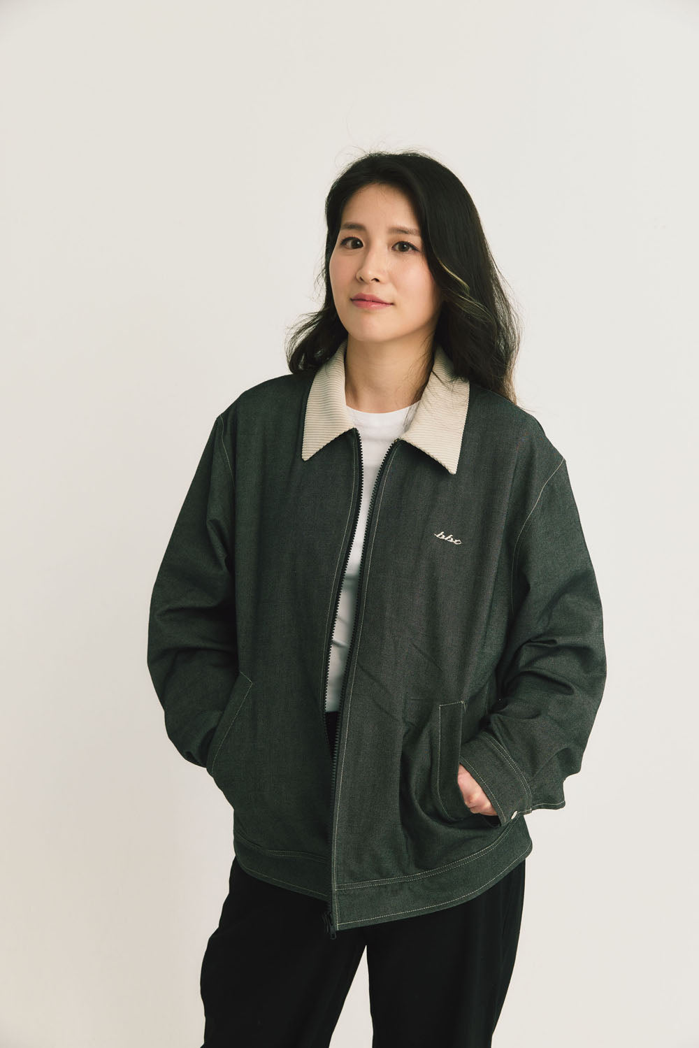 Main | Adult Arthur Corduroy Collar Quilted Pocket Denim Long Sleeve Jacket