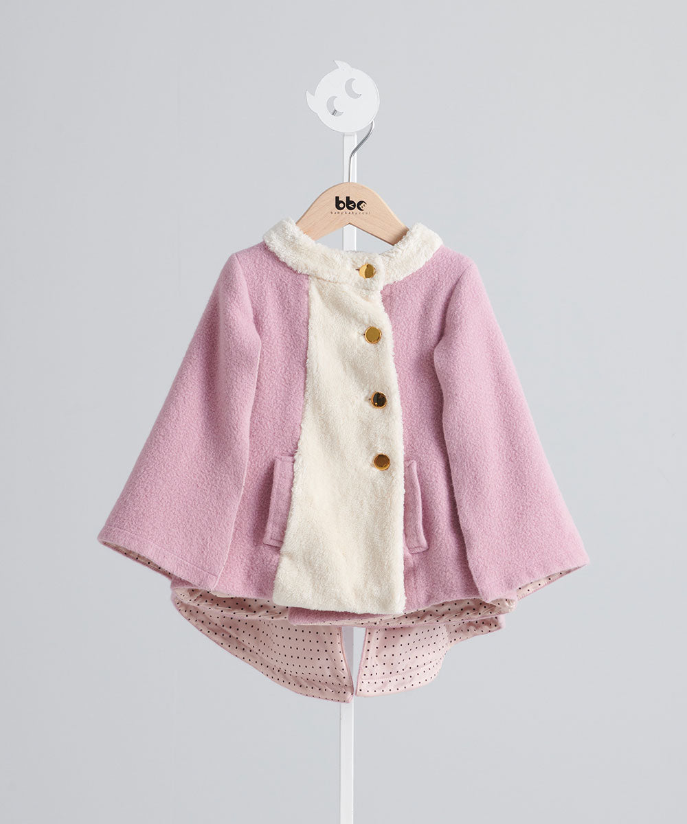 Luxury | 女童 Snuggle寶貝斗篷 | 拼接 小立領 袖型設計