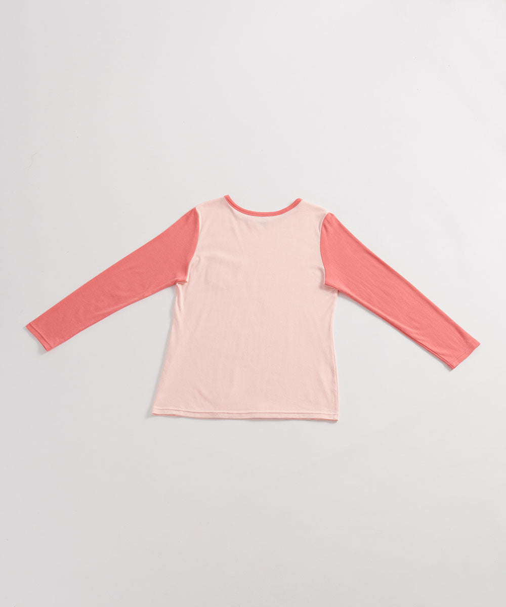 Basic | 成人 小精靈居家套組(女士) (粉紅) | 小精靈 Logo 拼接 | 100% 有機棉