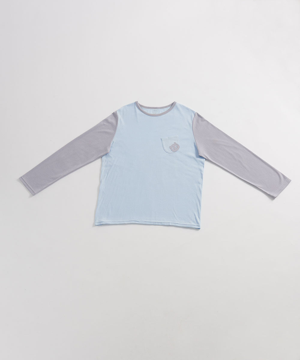 Basic | 成人 小精靈居家套組(女士) (淺藍) | 小精靈 Logo | 100% 有機棉