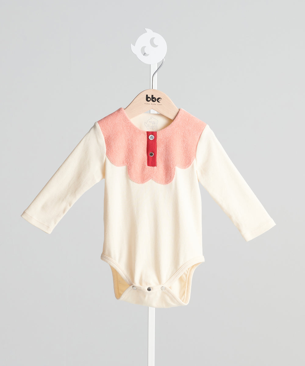 Main | Toddler butterfly pattern collar bodysuit | Stitching | 100% organic cotton