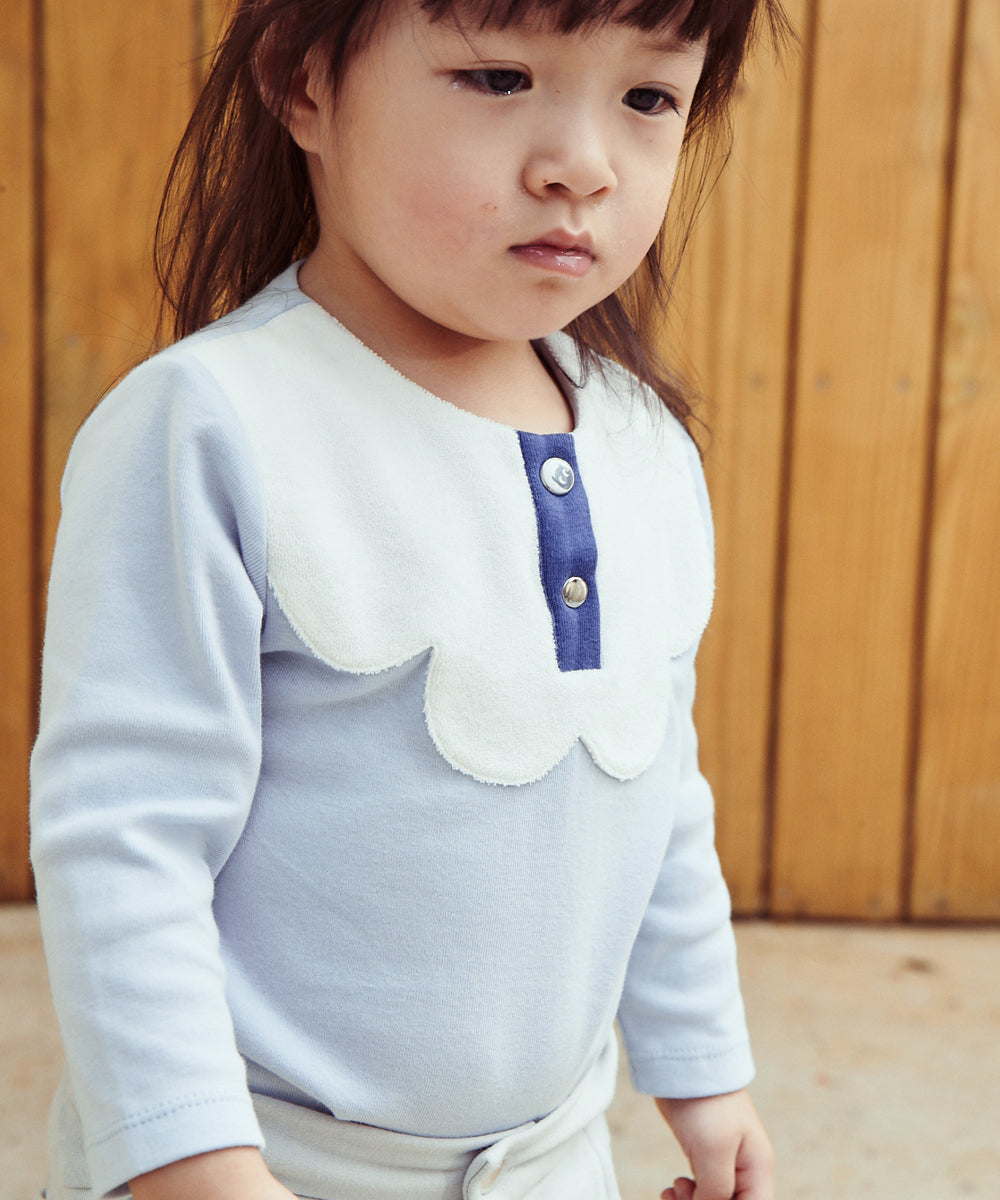 Main | Toddler butterfly pattern collar bodysuit | Stitching | 100% organic cotton