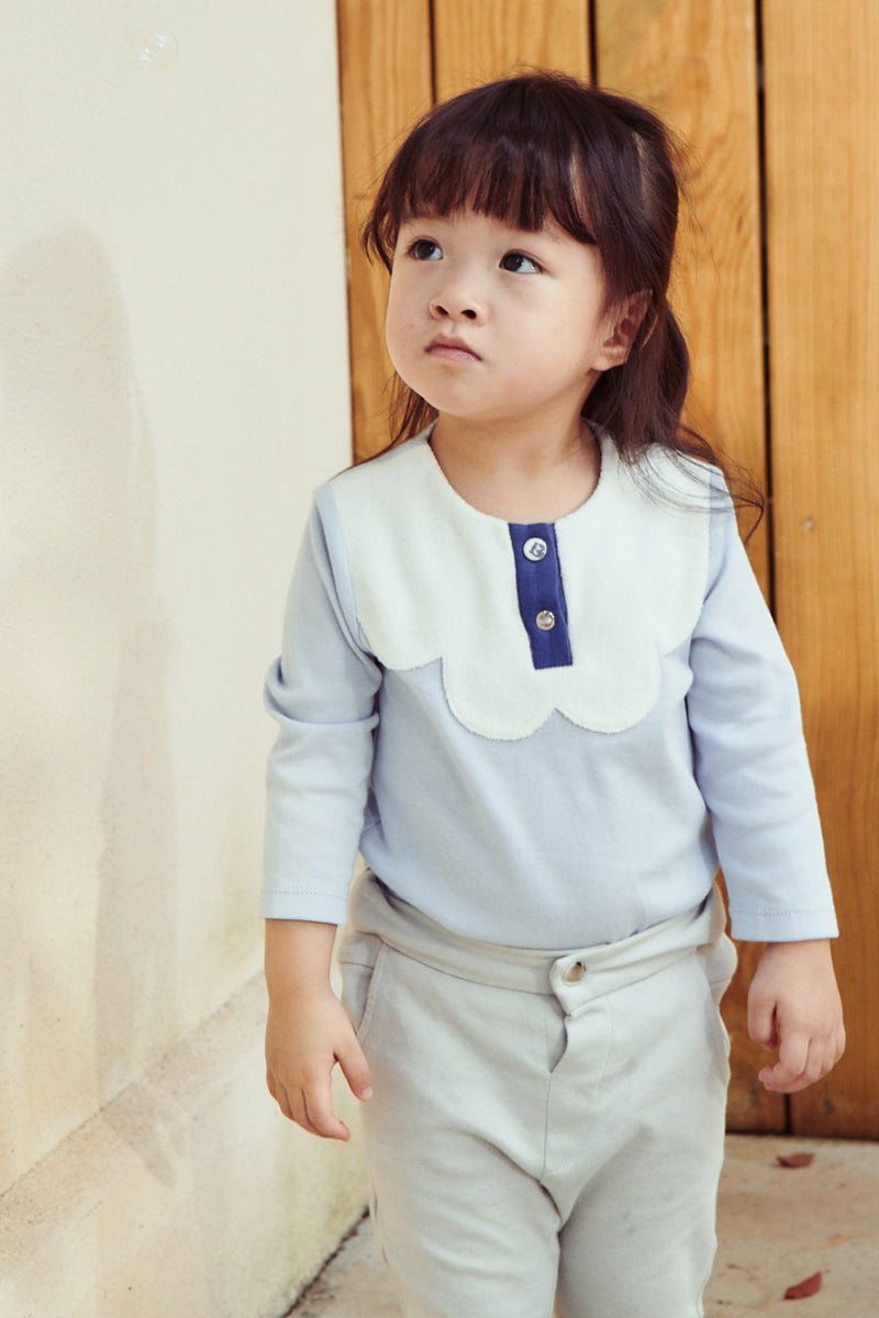Main | Toddler butterfly pattern collar bodysuit | Stitching | 100% organic cotton