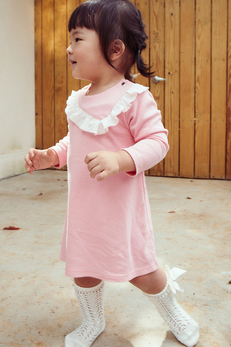 Main | Toddler Elegant Polka Dot Lotus Leaf Bodycon Dress | Patchwork | 100% Organic Cotton