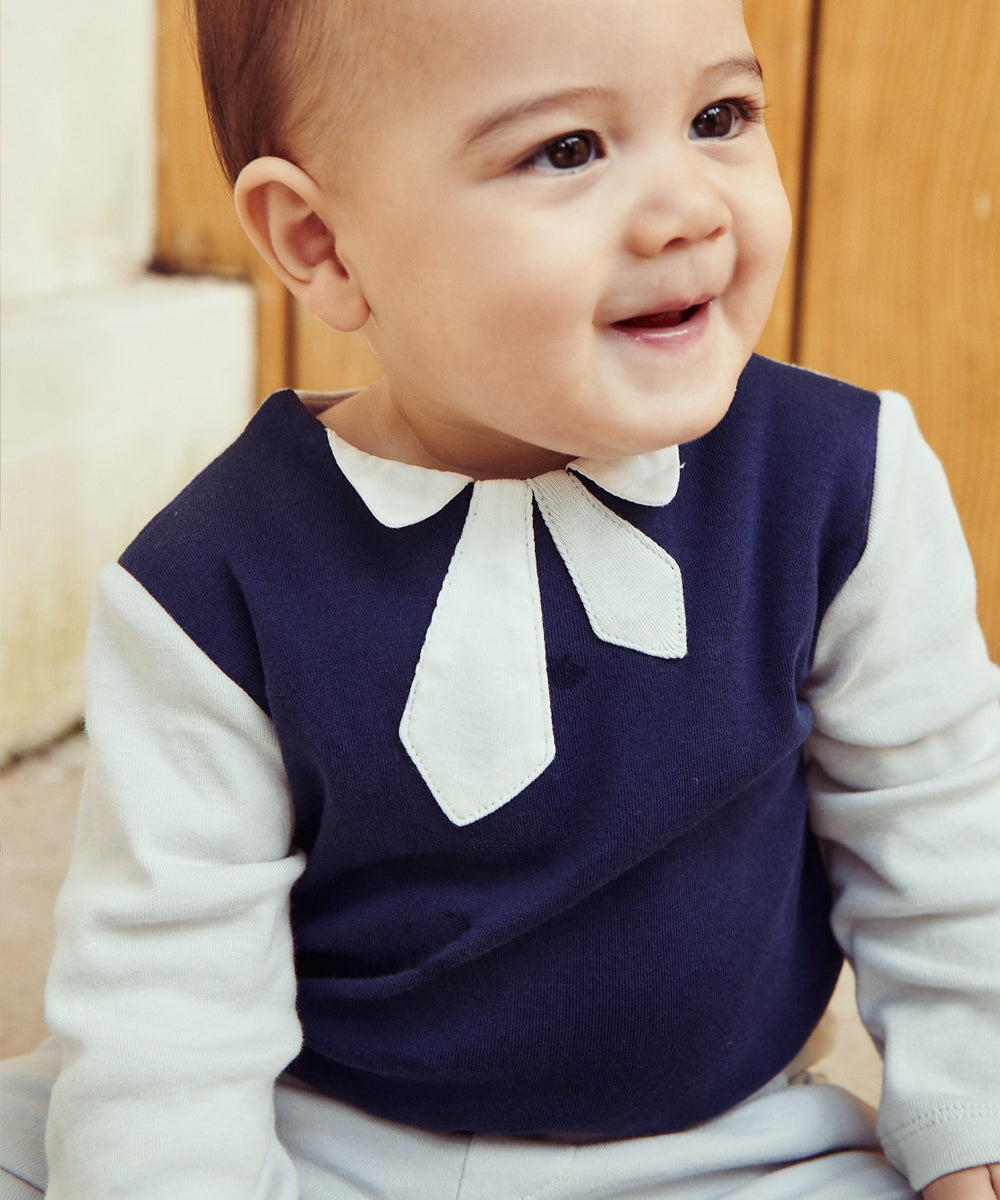 Main | Toddler Kingsman Bow Tie Bodysuit | Paneled | 100% organic cotton