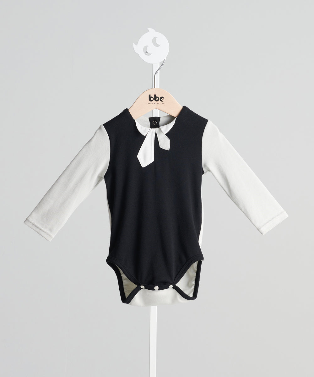 Main | Toddler Kingsman Bow Tie Bodysuit | Paneled | 100% organic cotton