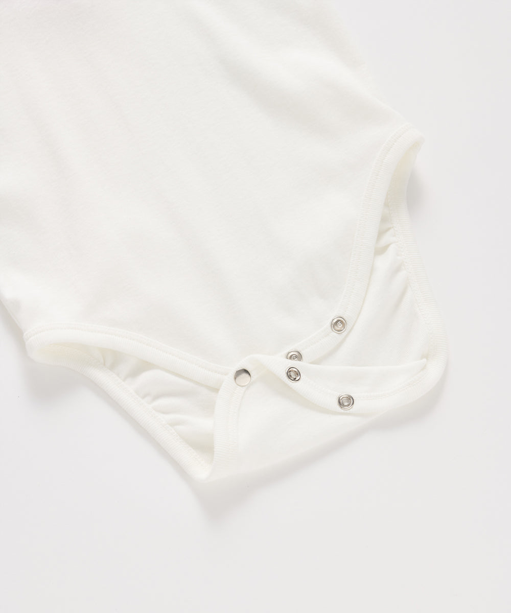 Main | Toddler Elegant Bow Collar Colorblock Bodysuit | Stitching | 100% Organic Cotton