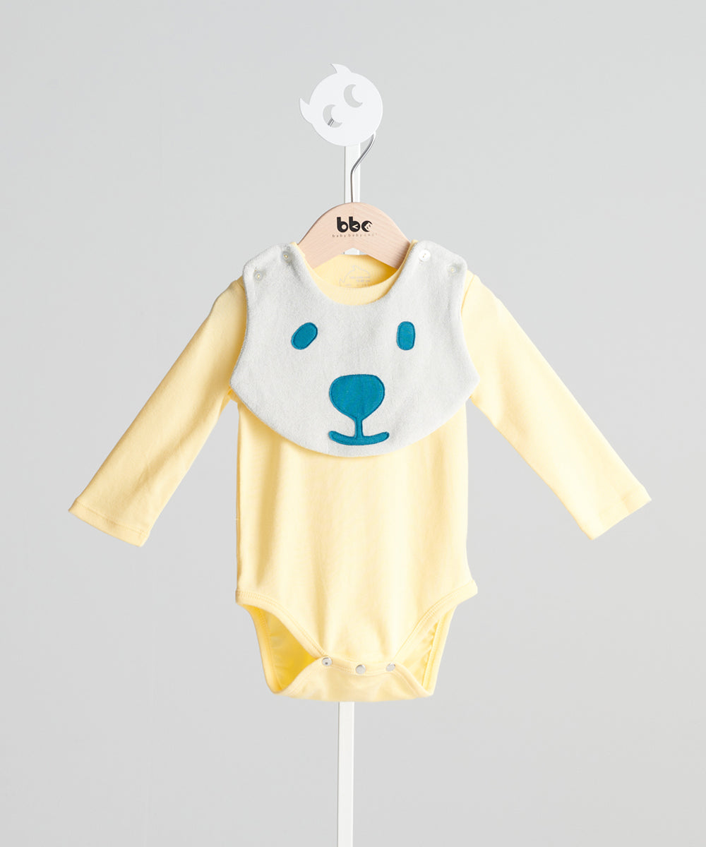 Main | Happy Face Series for Toddlers: Bear Baby Bib | Animal Face | 100% Organic Cotton