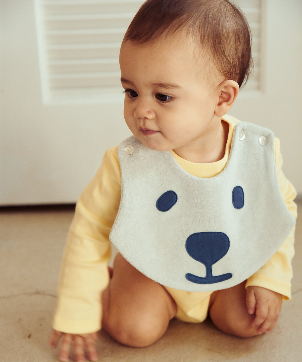 Main | Happy Face Series for Toddlers: Bear Baby Bib | Animal Face | 100% Organic Cotton