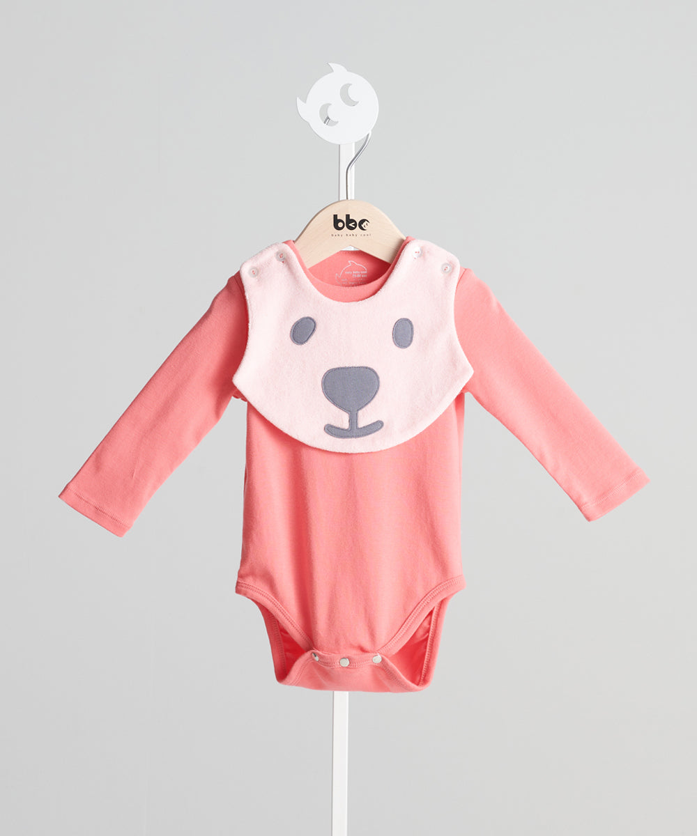 Main | Happy Face Series for Toddlers: Bear Baby Bib | Animal Face | 100% Organic Cotton