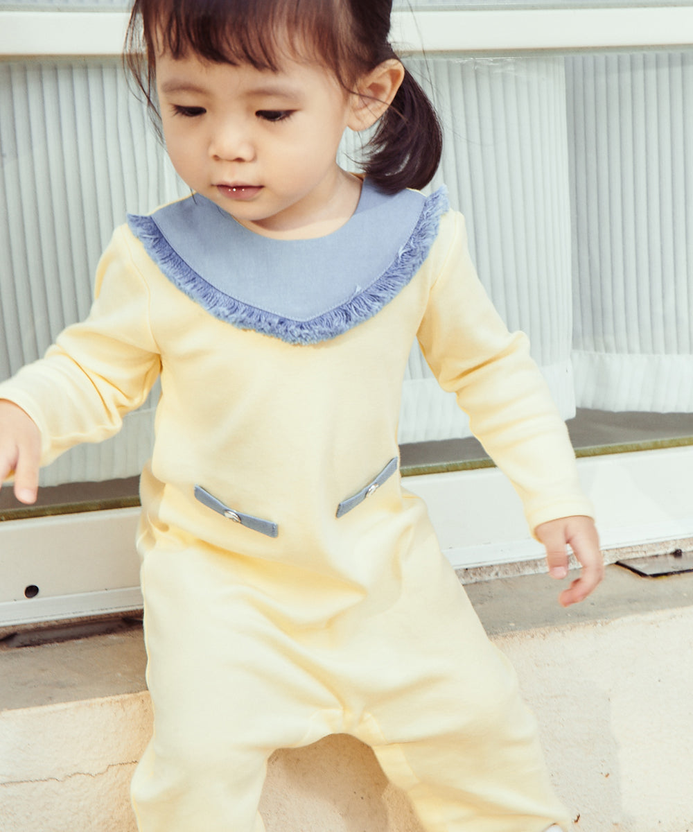 Main | Newborn/Toddler Tress Denim Bunny Bodysuit | Paneled | 100% organic cotton
