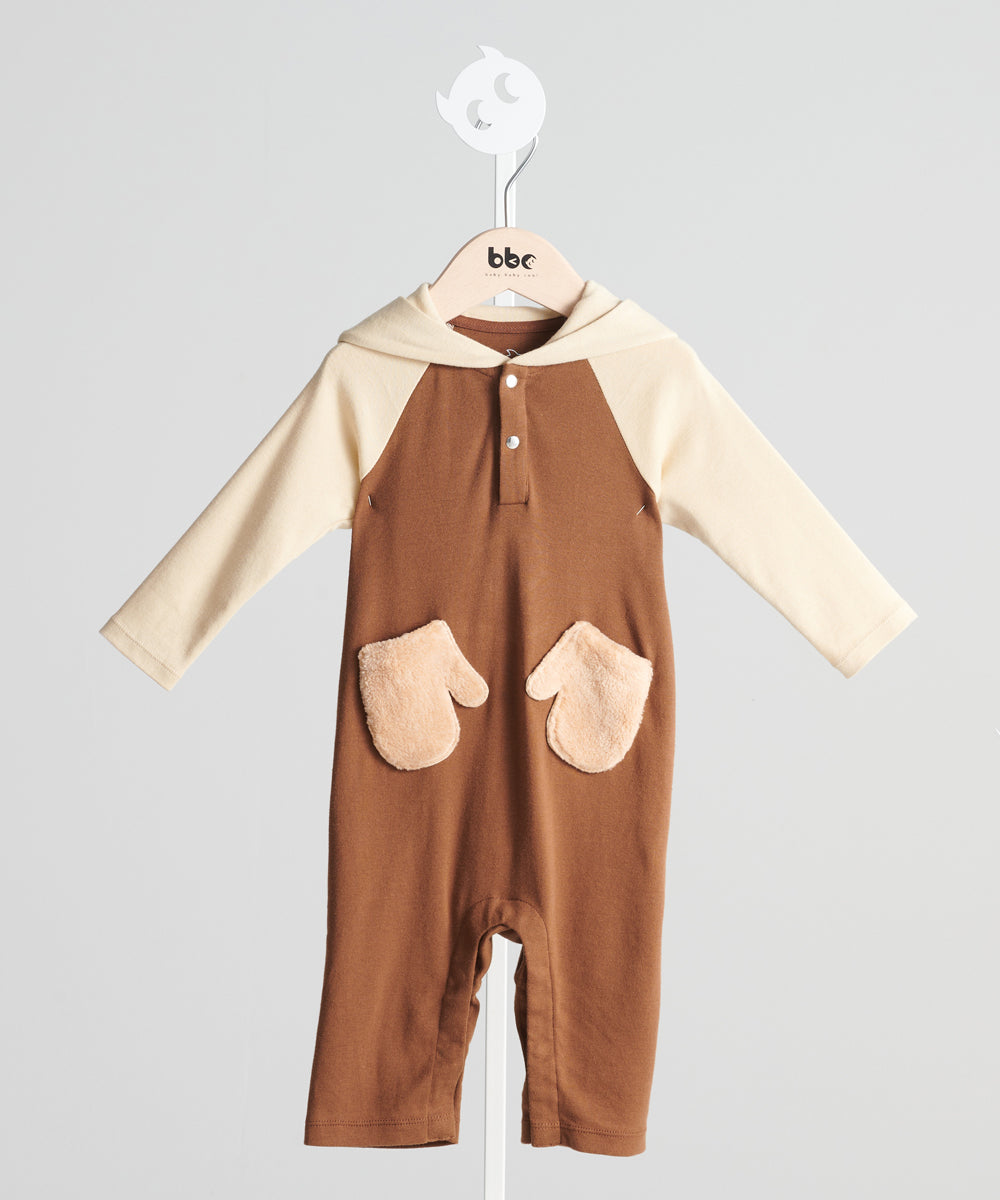 Main | Newborn/Toddler Baby Bear Furry Bunny Bodysuit | Paneled | 100% organic cotton