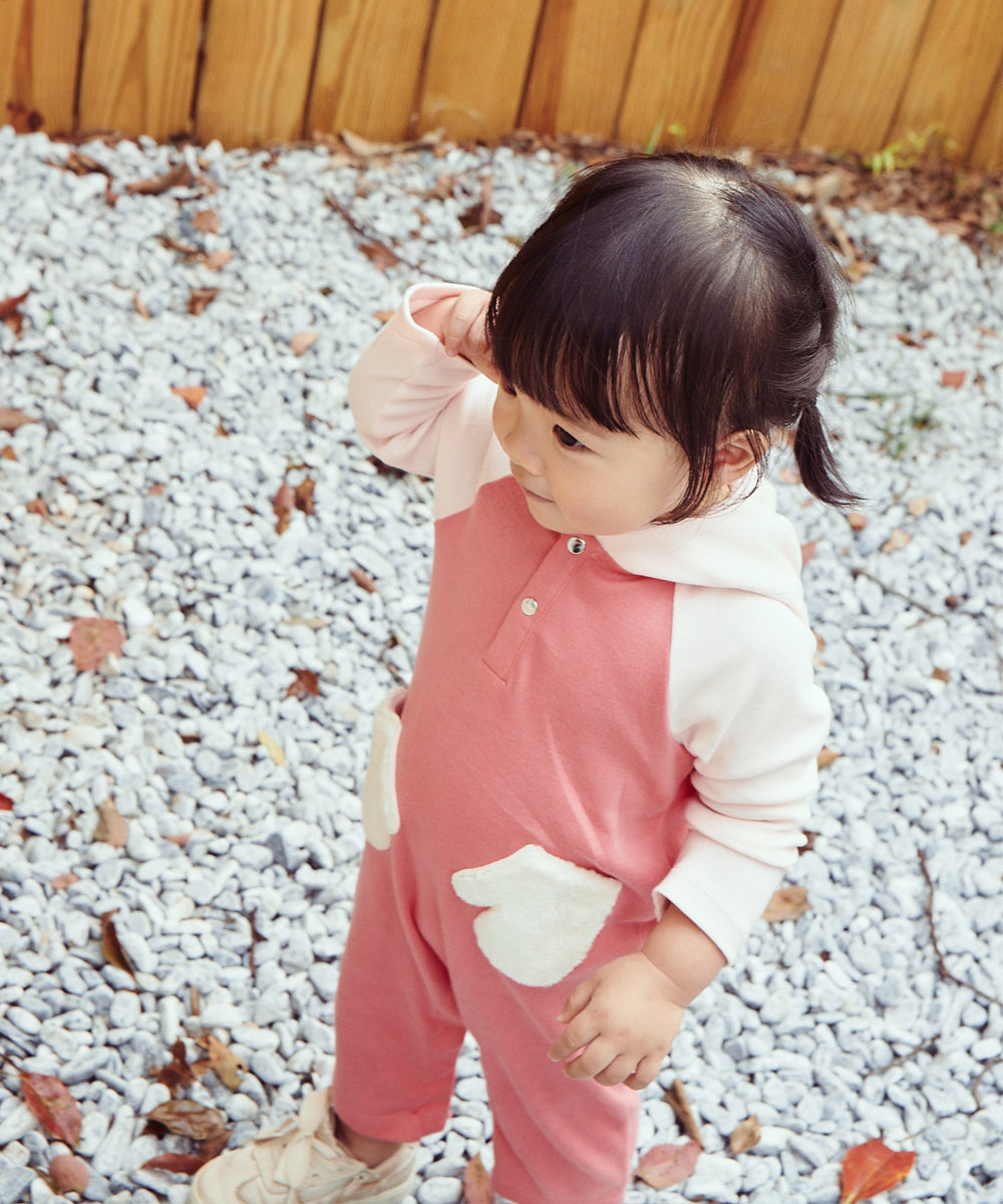 Main | Newborn/Toddler Baby Bear Furry Bunny Bodysuit | Paneled | 100% organic cotton