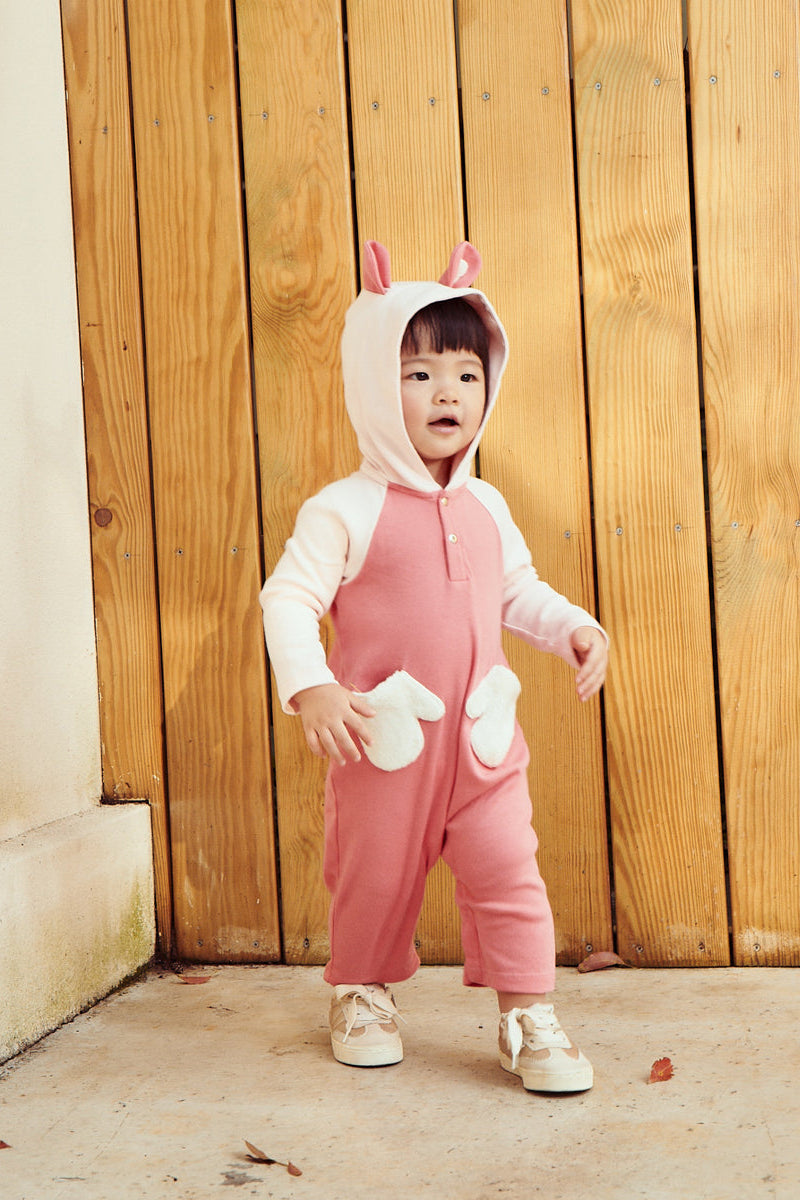 Main | Newborn/Toddler Baby Bear Furry Bunny Bodysuit | Paneled | 100% organic cotton