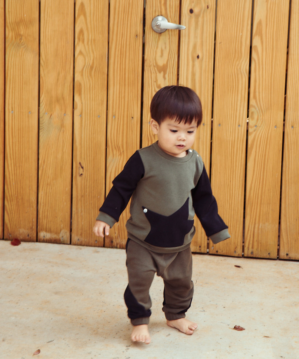 Main | Toddler Star Panel Harem Pants | Paneled | 100% organic cotton