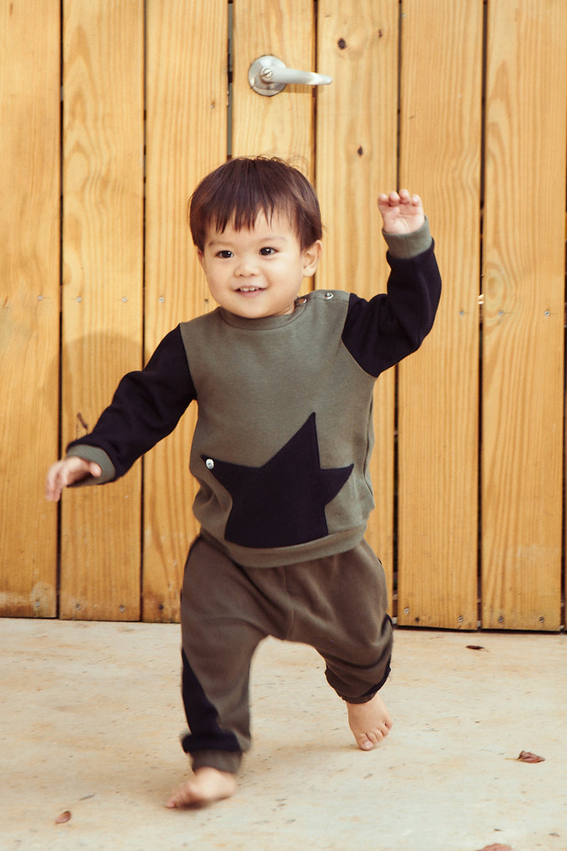 Main | Toddler Star Panel Harem Pants | Paneled | 100% organic cotton