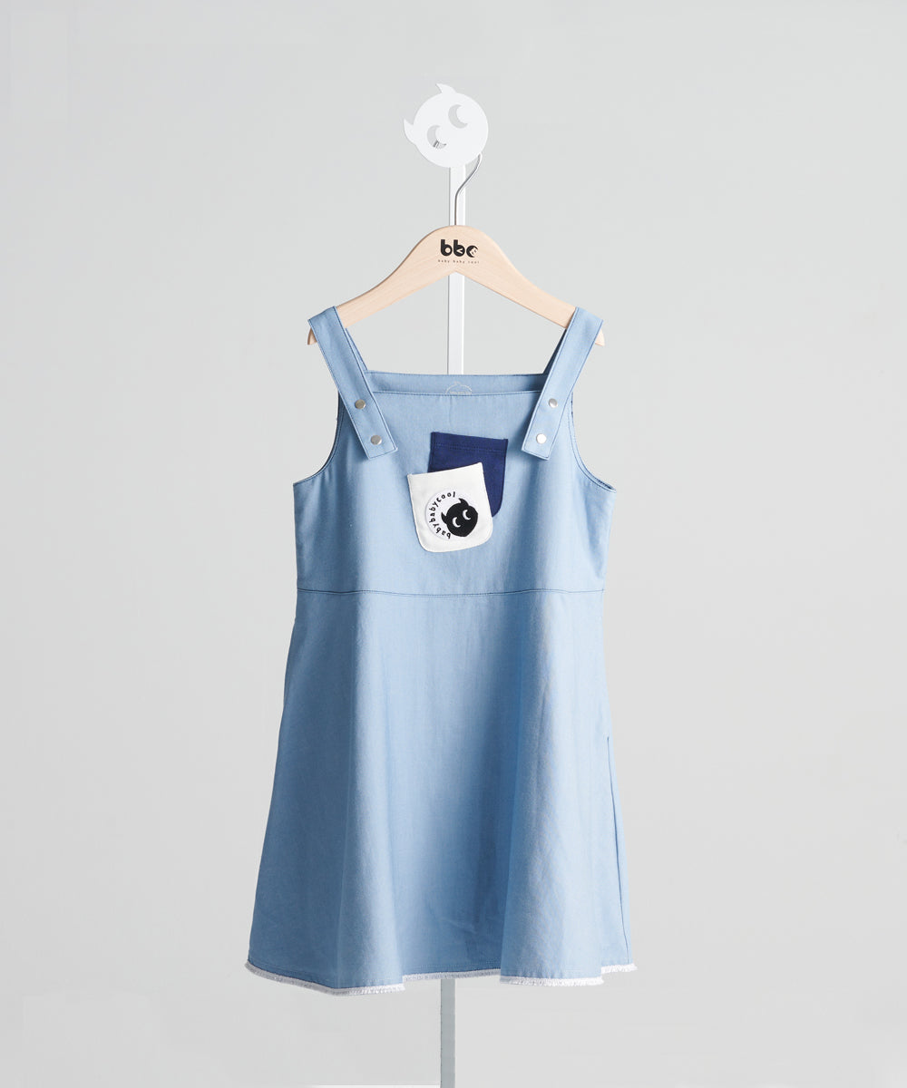 Main | Girls bbc classic denim slip dress | patchwork | 100% organic cotton