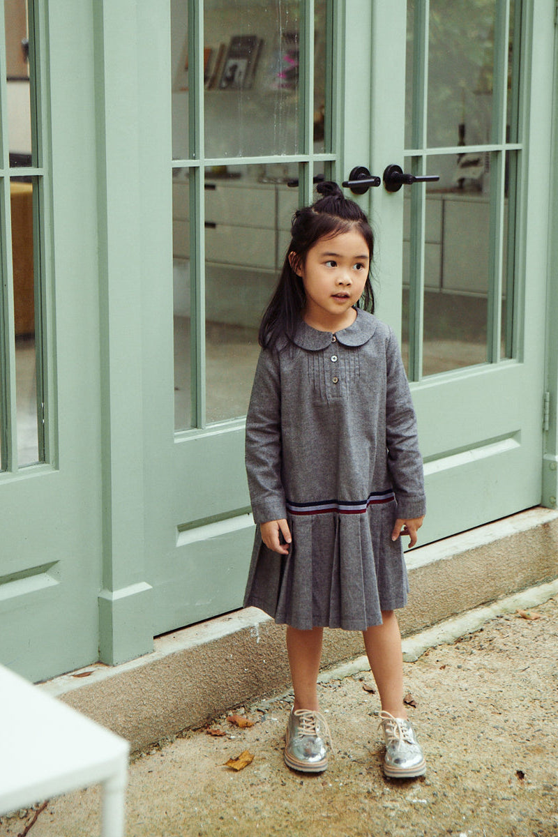 Luxury | 女童 bbc學院風牛津百褶洋裝 | 百摺裙