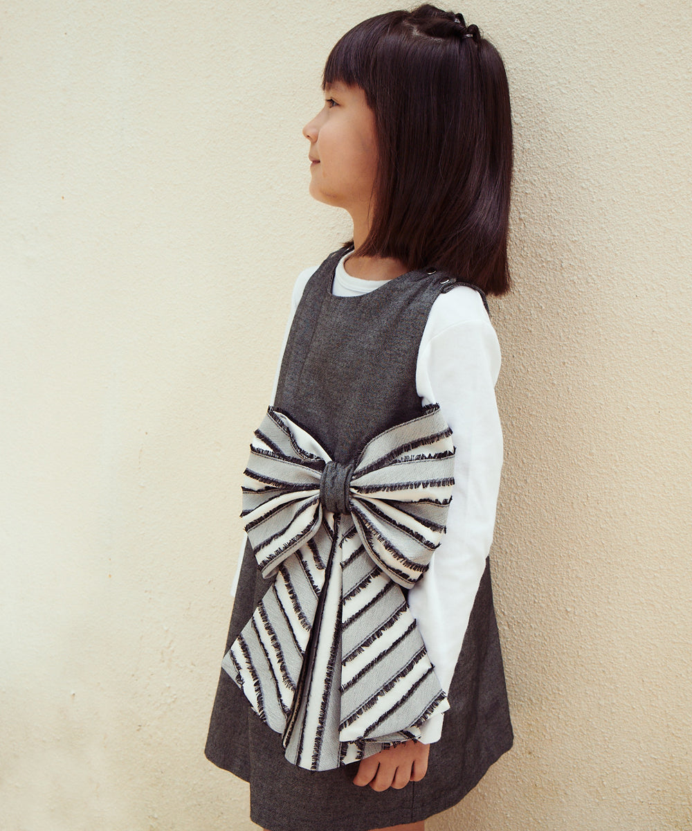 Luxury | Girls French Chanson Ribbon Bow Dress | Bow