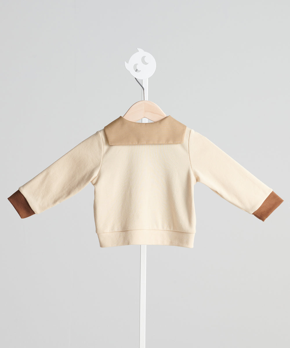 Main | Toddler navy crew neck jacket | Paneled | 100% organic cotton