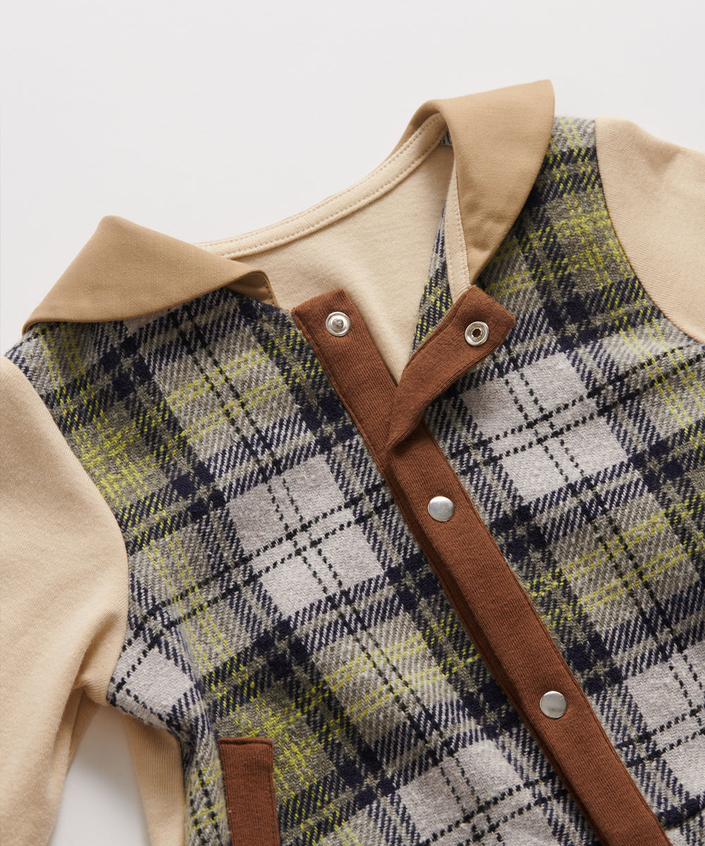 Main | Toddler navy crew neck jacket | Paneled | 100% organic cotton